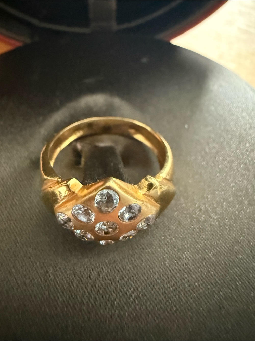 Rare 21k Solid Gold Vintage Dubai Geometric Star Cluster Ring Size 7.75 - 4.20g - Picture 8 of 12